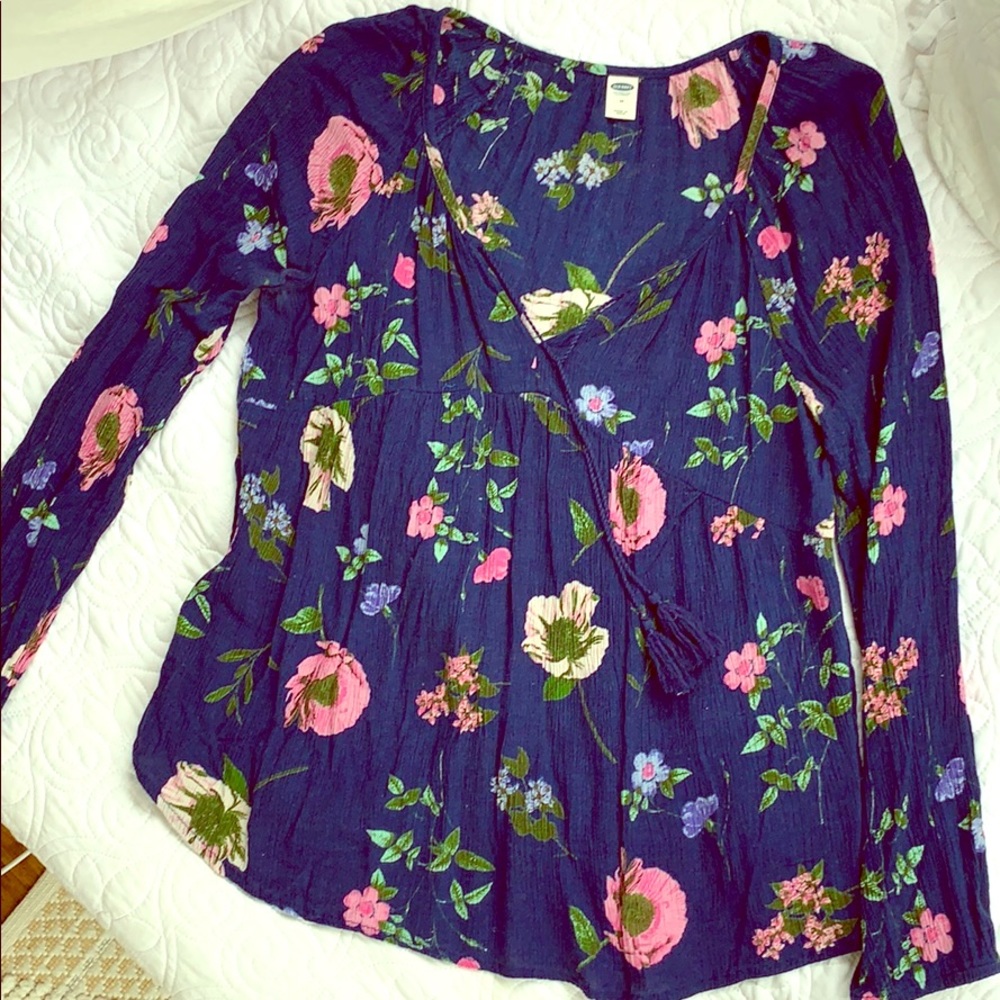 Old Navy babydoll floral-print boho swing top